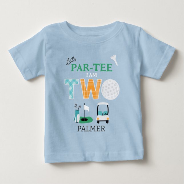 T-shirt Pour Bébé Golf de Par-tee 2e anniversaire Golf (Devant)