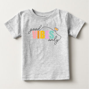 T-shirt Pour Bébé Good Vibes seulement Rainbow Heart