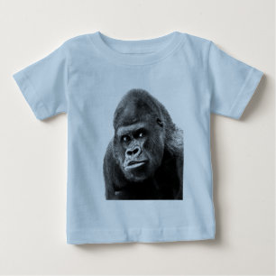 T-shirt Pour Bébé Gorille noire blanche