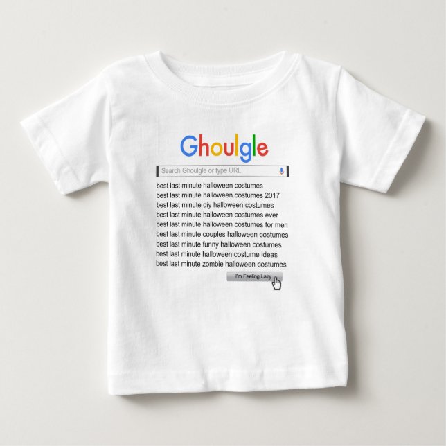 T-shirt Pour Bébé Goulgle Dernière minute Halloween Costume Recherch (Devant)