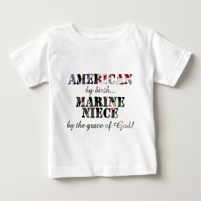T-shirt Pour Bébé Grâce de Dieu marine de nièce (Devant)