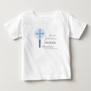 T-shirt Pour Bébé Grand Baptême petit-fils Bleu dentelle personnalis