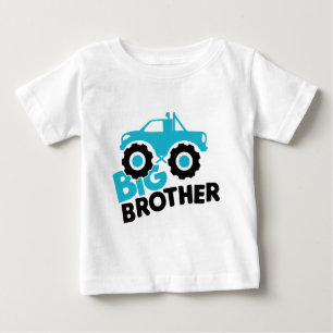 T-shirt Pour Bébé Grand frère Monster Truck
