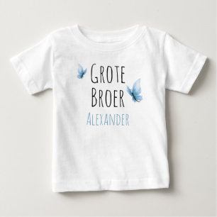 T-shirt Pour Bébé Grand frère personnalisable avec le papillon de co