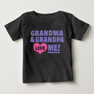T-shirt Pour Bébé Grand-mère et grand-père m'aiment
