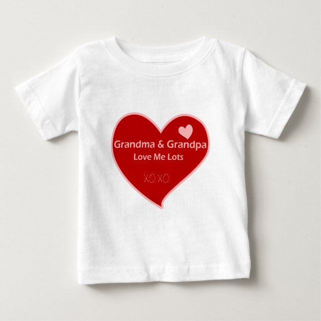 T-shirt Pour Bébé Grand-mère et grand-père m'aiment (Devant)