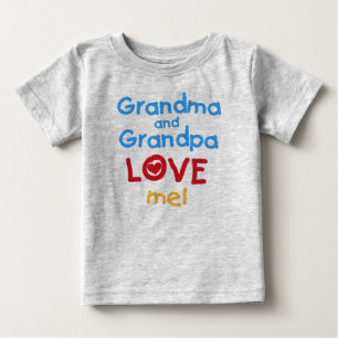T-shirt Pour Bébé Grand-mère et grand-père m'aiment