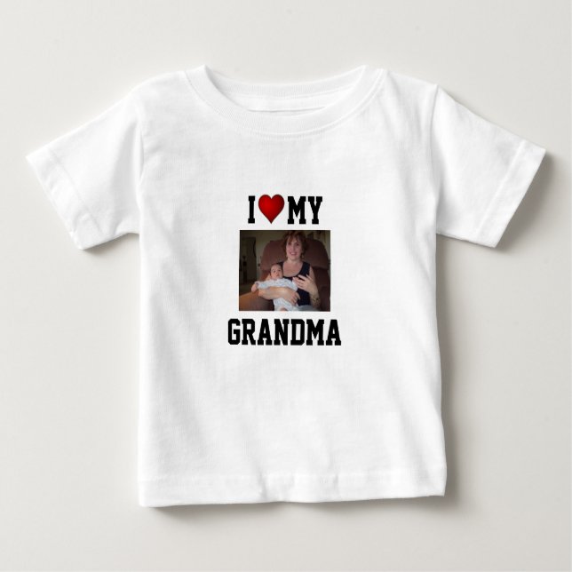 T-shirt Pour Bébé Grand-mère : J'AIME MA GRAND-MÈRE (Devant)