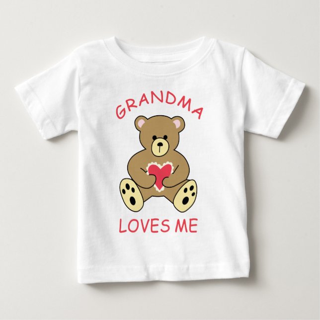 T-shirt Pour Bébé Grand-mère m'aime (Devant)