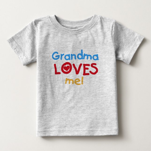 T-shirt Pour Bébé Grand-mère m'aime (Devant)