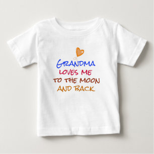 T-shirt Pour Bébé Grand-mère m'aime sur la Lune et la citation arriè