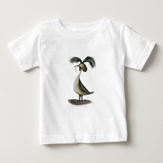T-shirt Pour Bébé grand oiseau sauvage de grèbe crêté, fernandes (Devant)