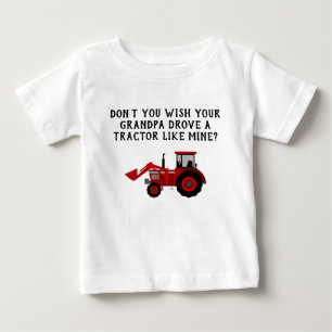 T-shirt Pour Bébé Grand-papa rouge de tracteur de bébé drôle