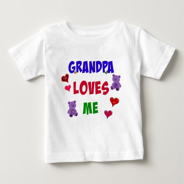 T-shirt Pour Bébé Grand-père m'aime (Devant)