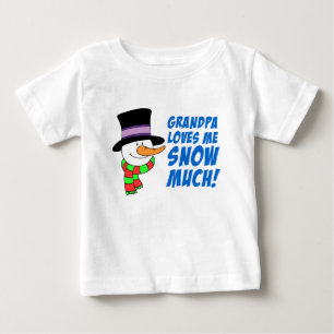 T-shirt Pour Bébé Grand-Père M'Aime Beaucoup La Neige