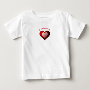 T-shirt Pour Bébé Grand-père personnalisé dans mon coeur