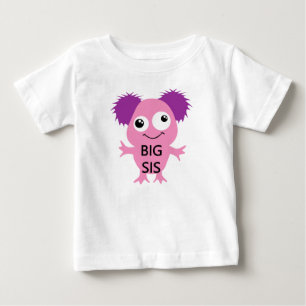 T-shirt Pour Bébé Grand Soeur Rose Monster
