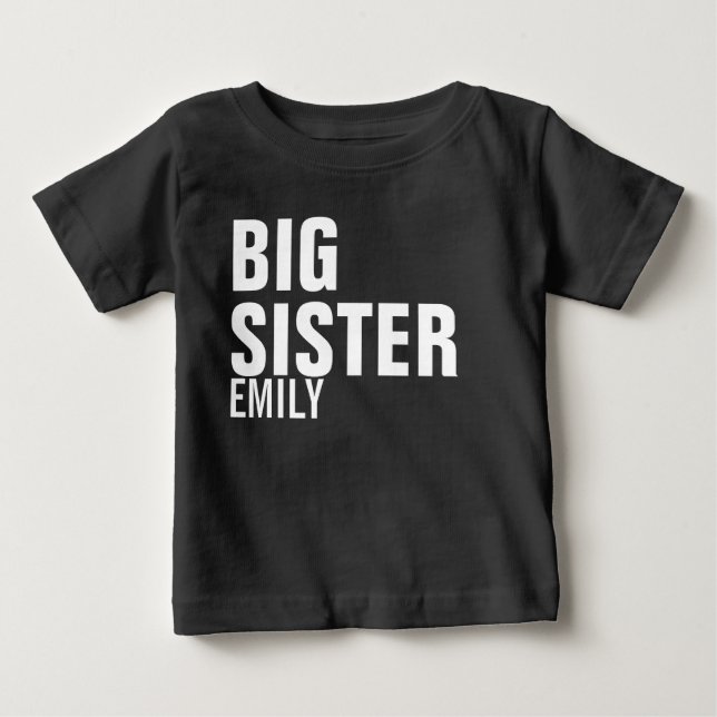 T-shirt Pour Bébé Grand Sweatshirt personnalisé Soeur (Devant)
