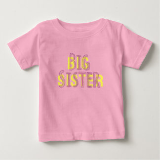 T-shirt Pour Bébé Grand texte rose soeur avec motif