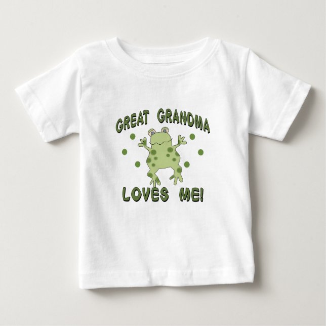 T-shirt Pour Bébé Grande grand-mère m'aime Grenouille (Devant)