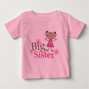 T-shirt Pour Bébé Grande soeur Autocollante ethnique Figure Girl
