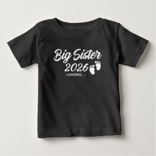 T-shirt Pour Bébé Grande Sœur Chargement Annonce Bébé 2026 Fratrie 