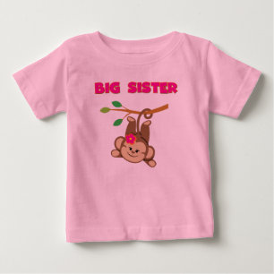 T-shirt Pour Bébé Grande soeur de singe
