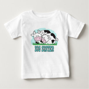 T-shirt Pour Bébé Grande soeur de vaches mignonnes