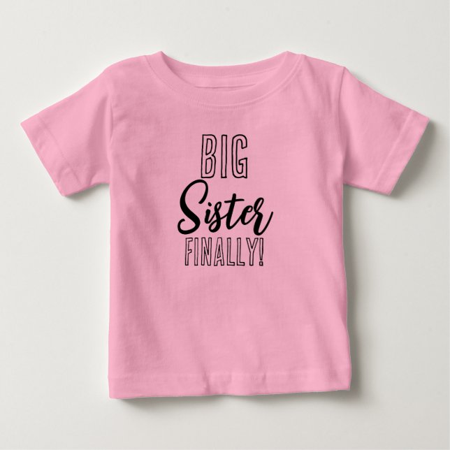 T-shirt Pour Bébé Grande Soeur FINALEMENT Matching (Devant)