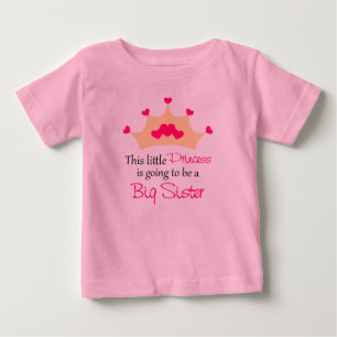 T-shirt Pour Bébé Grande Soeur Pour Être Princesse Personnalisée T C