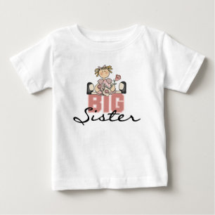 T-shirt Pour Bébé Grande soeur rose