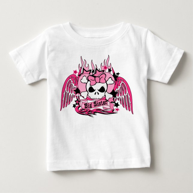 T-shirt Pour Bébé Grande soeur rose (Devant)