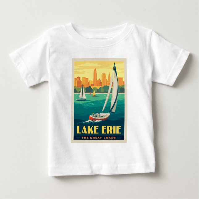 T-shirt Pour Bébé Grands Lacs | Lac Érié (Devant)