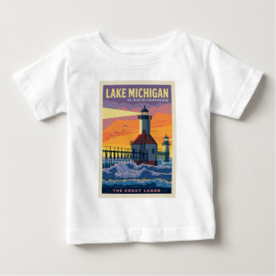T-shirt Pour Bébé Grands Lacs   Lac Michigan