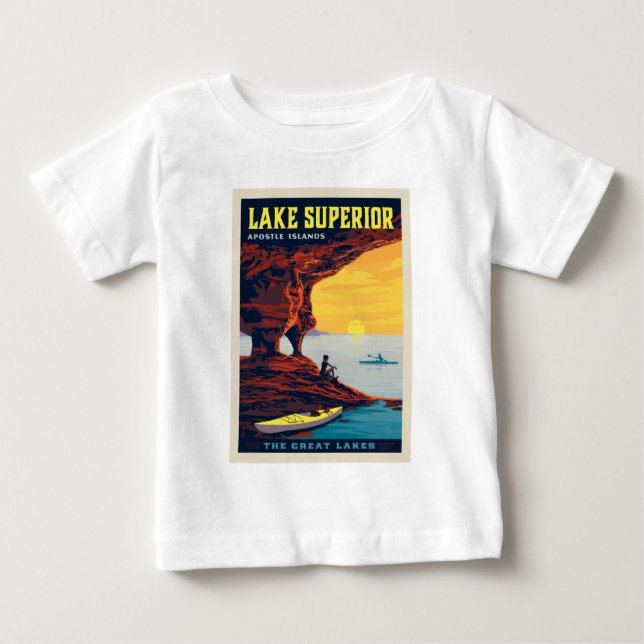 T-shirt Pour Bébé Grands Lacs | Lac Supérieur (Devant)