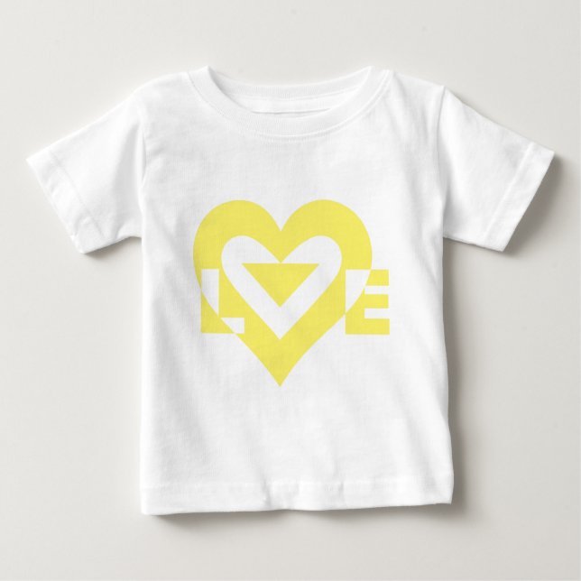 T-shirt Pour Bébé Graphique d'amour cool, Jaune (Devant)