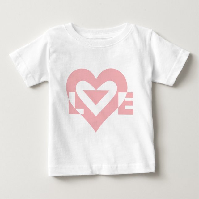T-shirt Pour Bébé Graphique d'amour cool, rose (Devant)