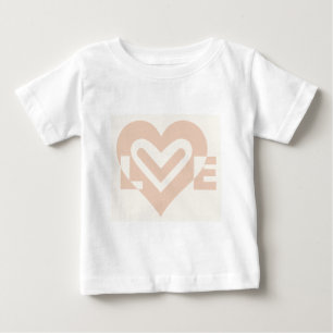 T-shirt Pour Bébé Graphique d'amour mignon en beige