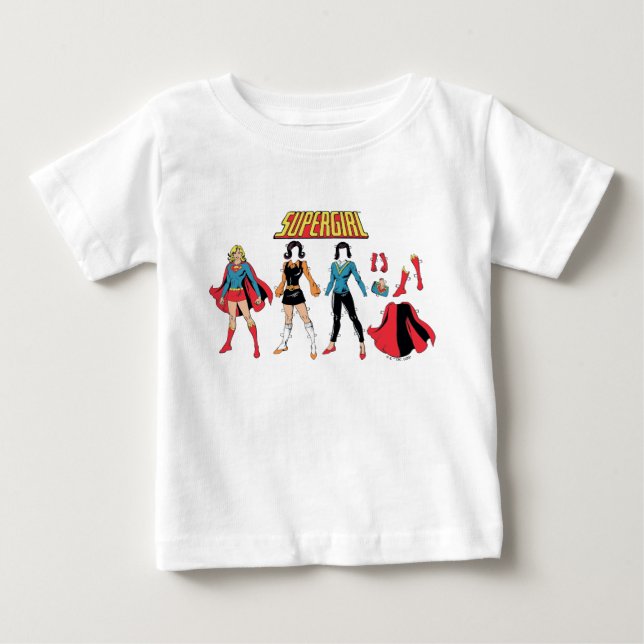 T-shirt Pour Bébé Graphique de poupée en papier supergirl (Devant)