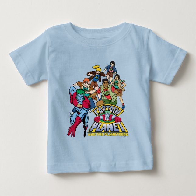 T-shirt Pour Bébé Graphique du logo Captain Planet & Planeteers Grou (Devant)