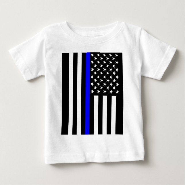 T-shirt Pour Bébé Graphique mince américain de Blue Line (Devant)