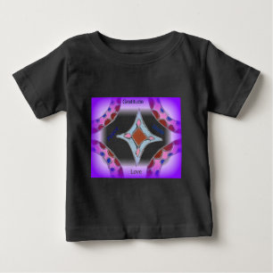 T-shirt Pour Bébé "Gratitude Paix Amour Unité" Impression d'art Mand