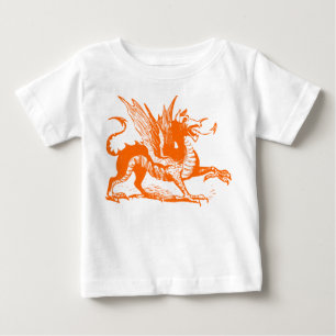 T-shirt Pour Bébé Gravure de dragon - Orange