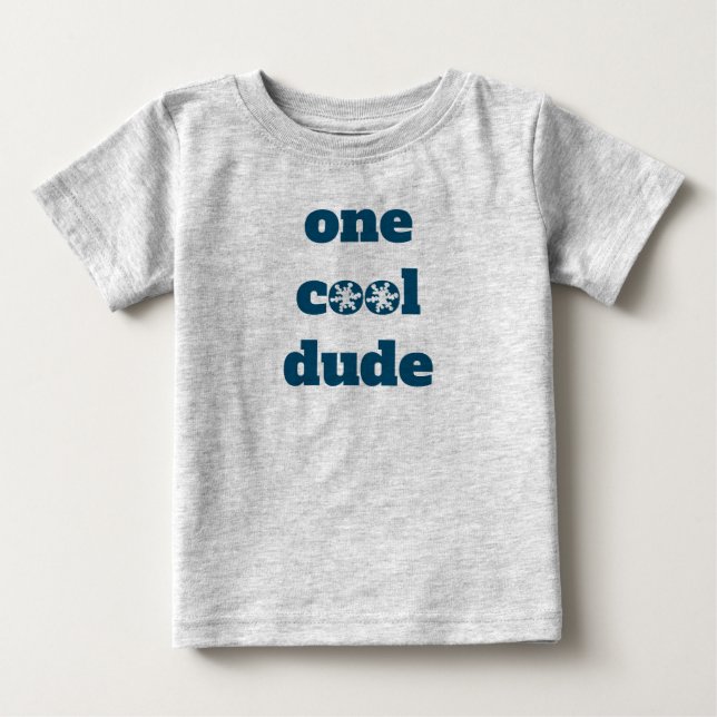 T-shirt Pour Bébé Gray Un Cool Dude Snowflake (Devant)
