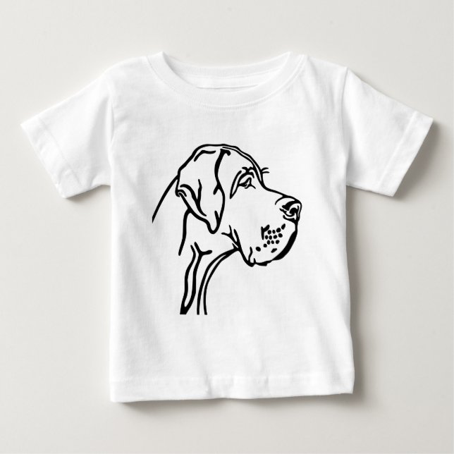 T-shirt Pour Bébé Great Dane Head drawing (Devant)