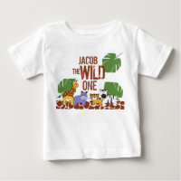 Green Brown Name Safari WILD ONE 1er Birthday