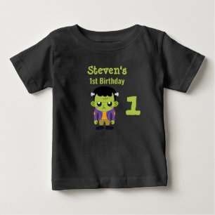T-shirt Pour Bébé Green Frankenstein Monster Halloween 1er anniversa