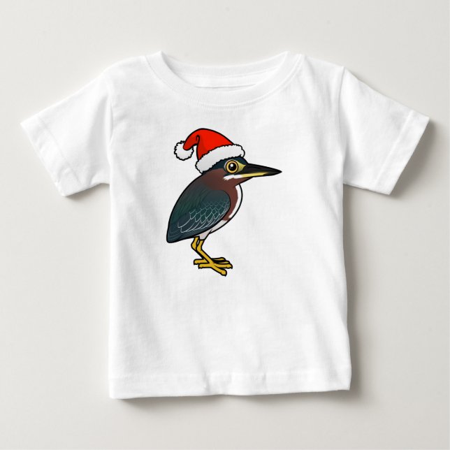 T-shirt Pour Bébé Green Heron Père Noël (Devant)