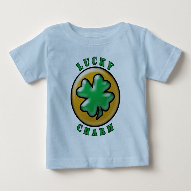 T-shirt Pour Bébé Green St. Patrick's Day Lucky Charm Clover (Devant)