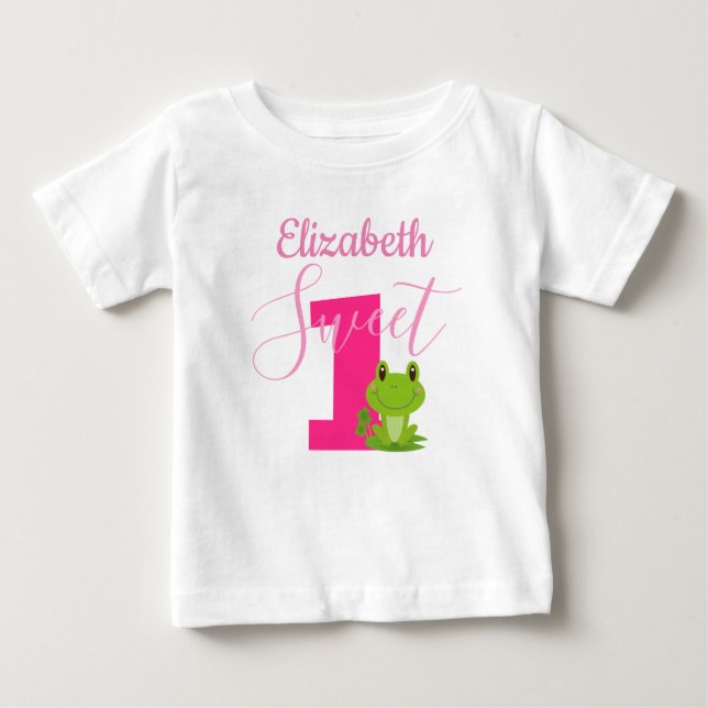 T-shirt Pour Bébé Grenouille 1er anniversaire Fête Sweet One Baby no (Devant)